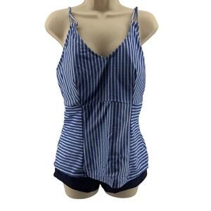 Beach Sissi Tankini Swim Set Boyshorts Striped Swimsuit Womens Xlarge